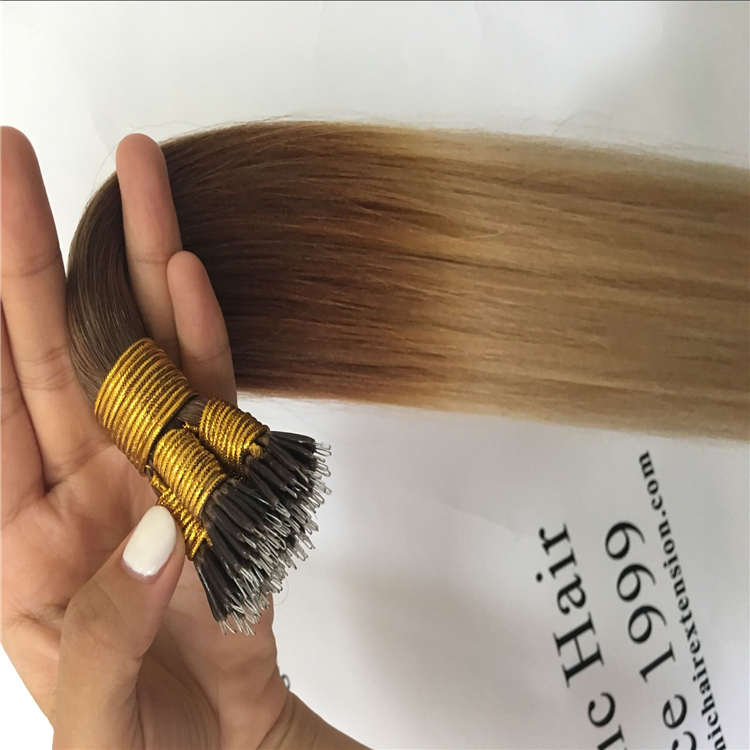 Top quality product Full cuticle hair extensions: balayage nano ring hair H56